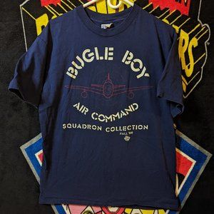 Vintage 1988 Bugle Boy Air Command Navy Blue T-Shirt size XL